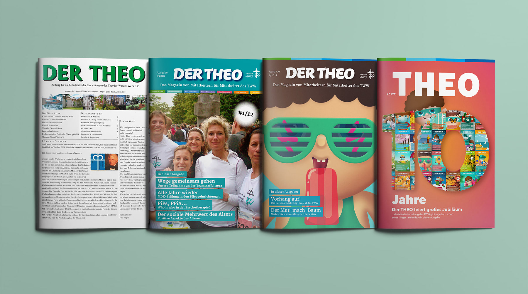 Die Cover des Mitarbeitermagazins im Wandel der Zeit