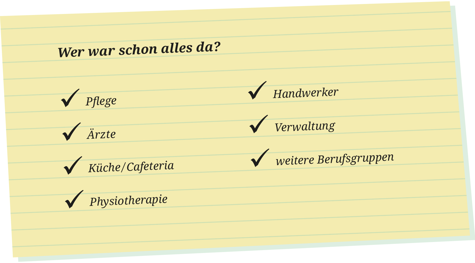 Checkliste im Stil eines Notizzettels