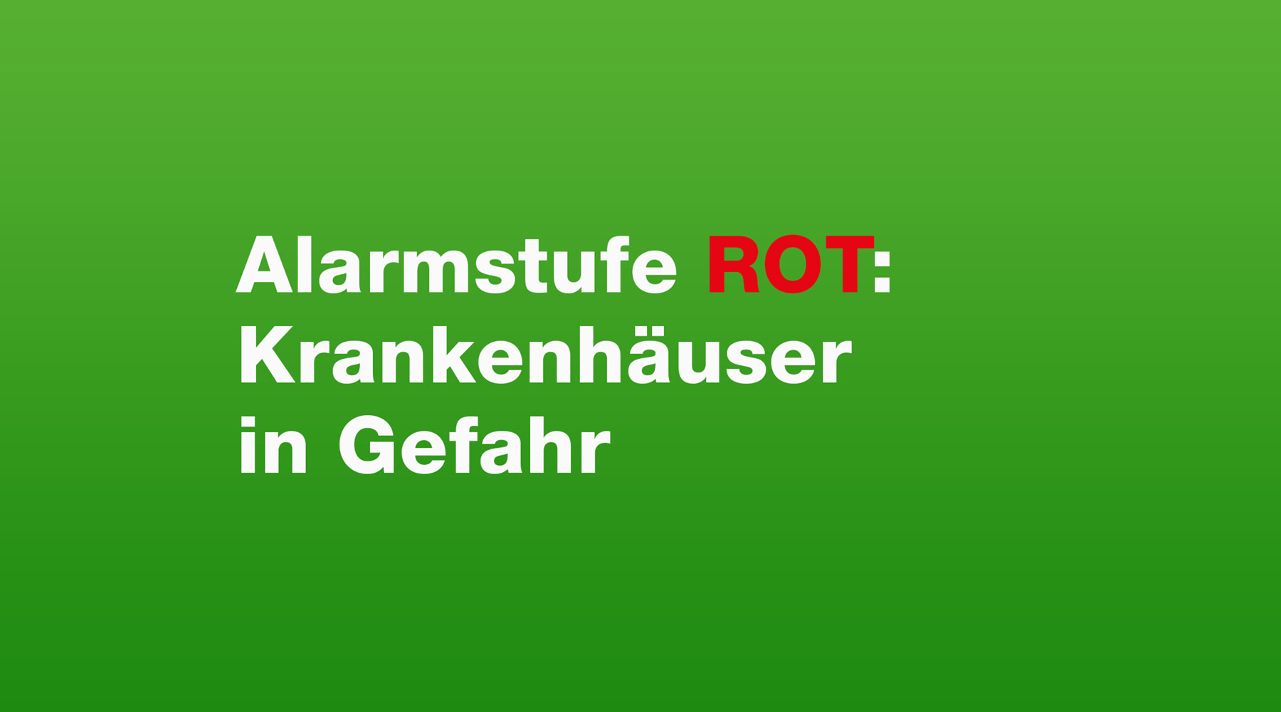 Text zur Kampagne Alarmstufe ROT auf einfarbigem Hintergrund